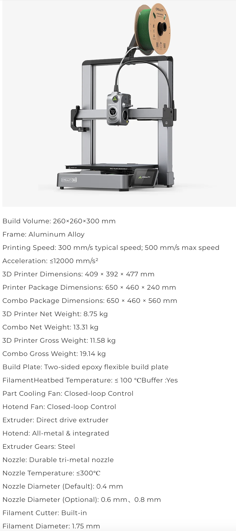Creality Hi Combo 3D Printer